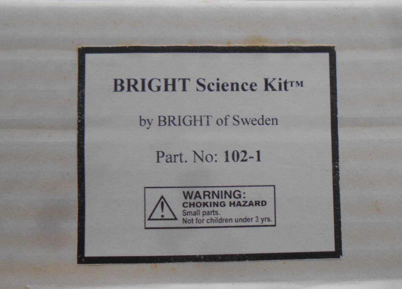 BRIGHT OF SWEDEN BRIGHT SCIENCE KIT™ PART NO. 102-1 USED FOR TEACHING