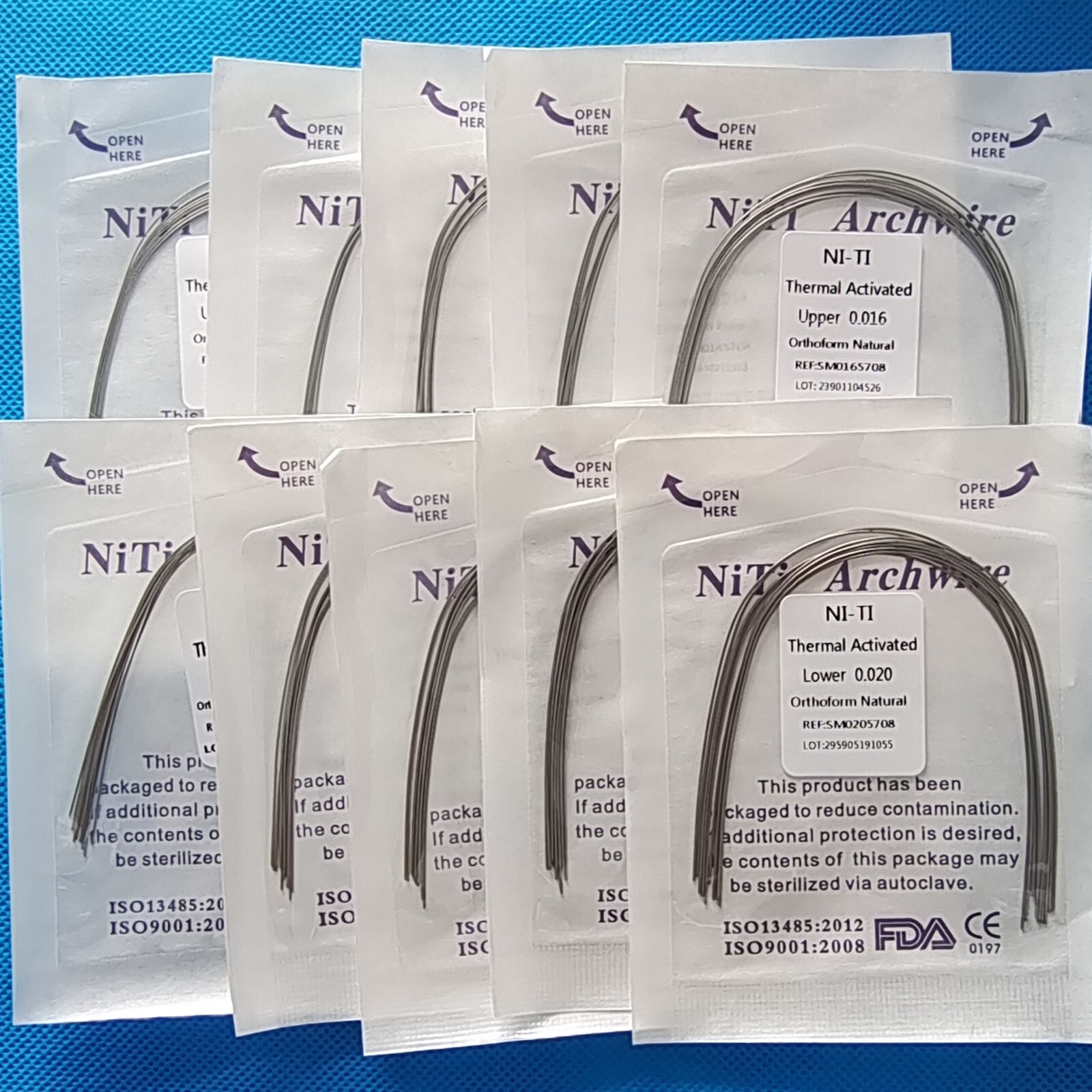 Dental Orthodontic Niti Thermal Activated Round Arch Wire Natural Form