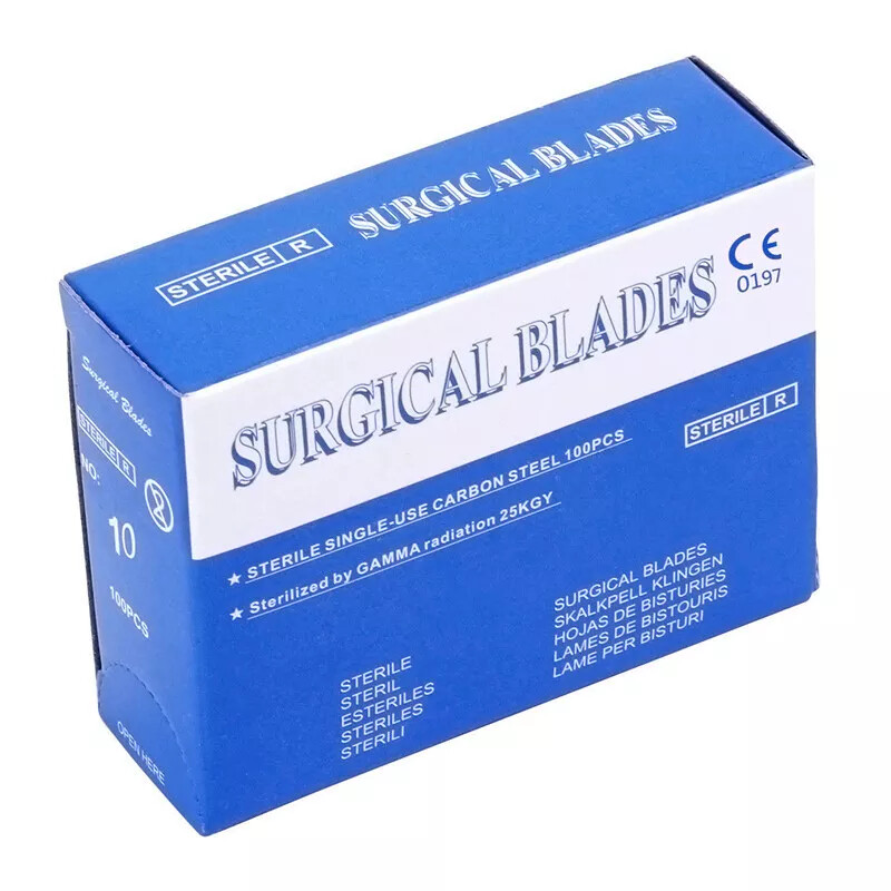 100Pcs Dental Surgical Scalpel Blades Size 10#11#12#15 Sterile Carbon Steel