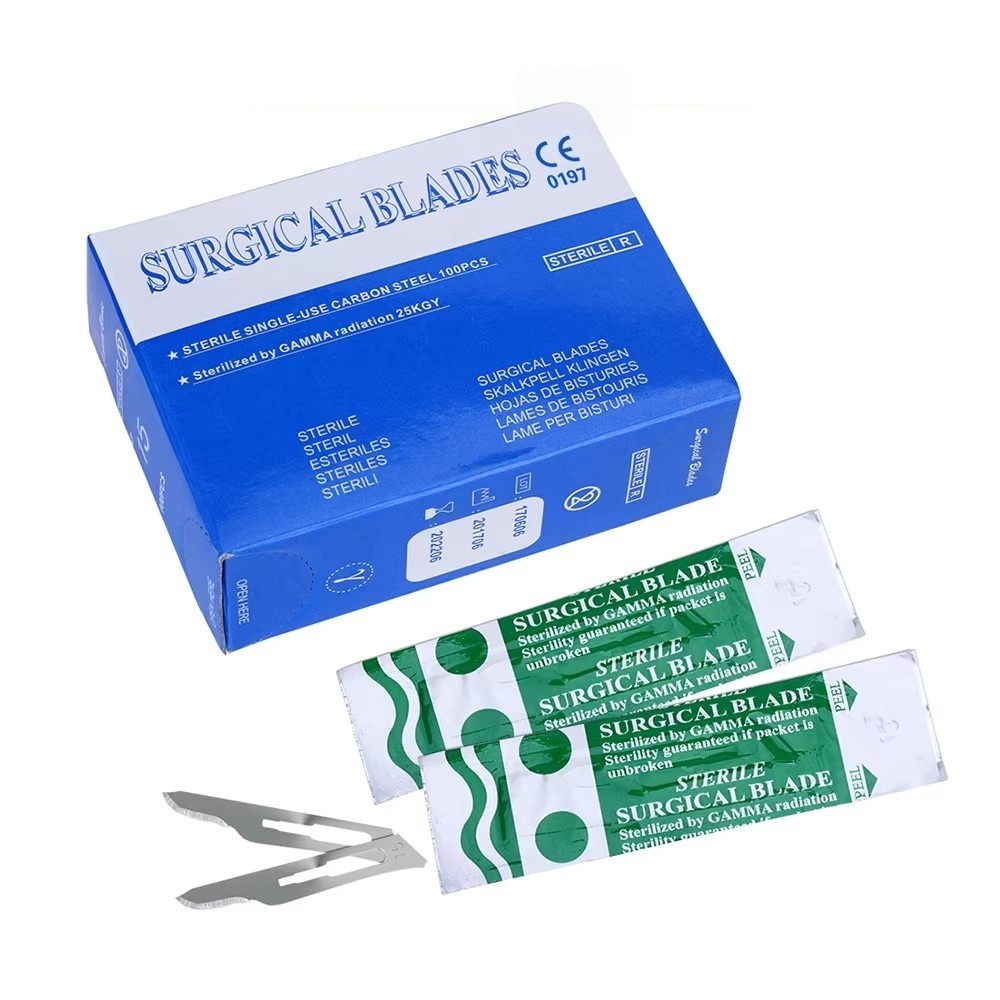 100pcs/box Dental Medical Surgical Scalpel Sterilized Blade Carbon Steel Blades