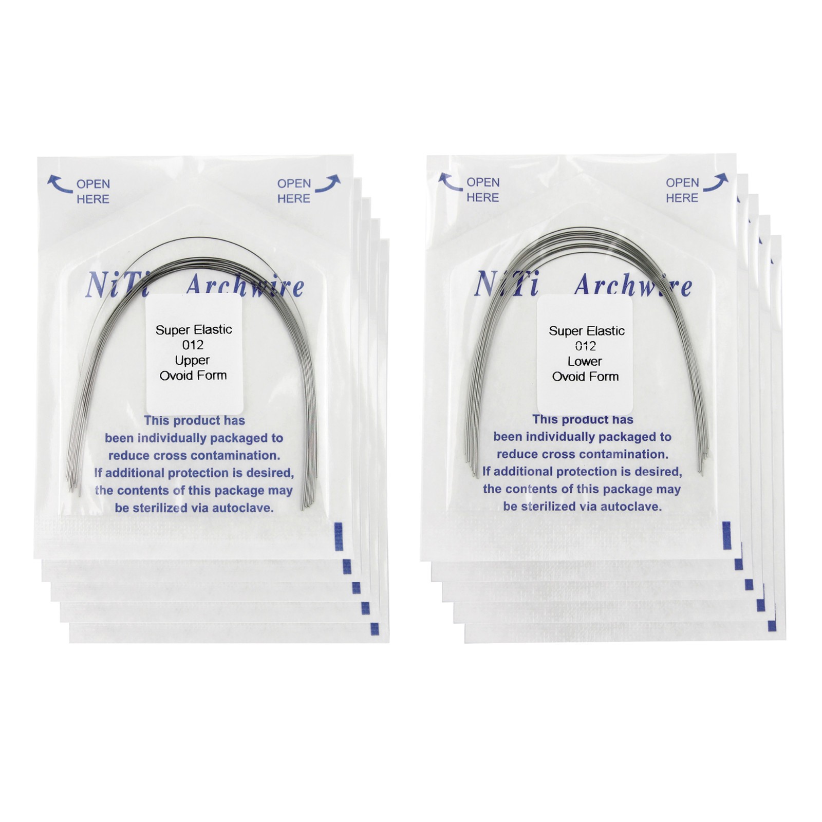100 Pcs Orthodontic Arch Wire NiTi Archwire Ovoid Natural Form Round Rectangular