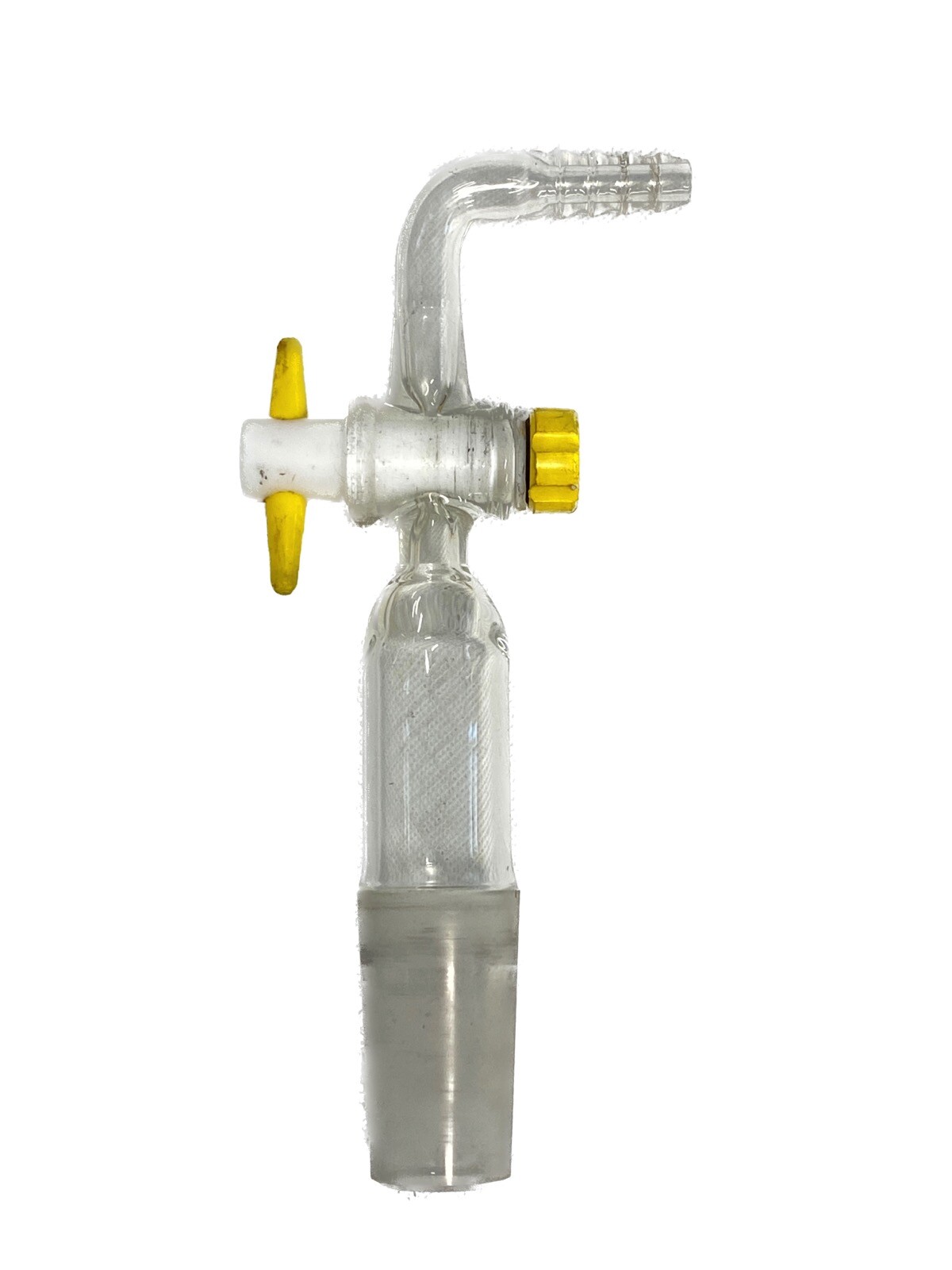 Laboratory Glass 24/40 90° Angle Flow Control Inlet Adapter 2mm PTFE Stopcock