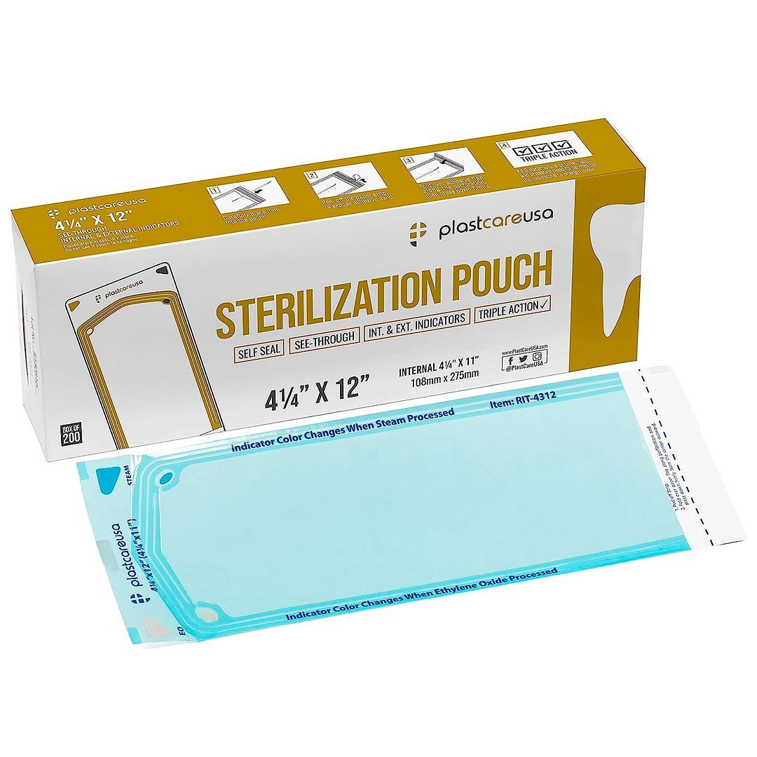 plastcareusa Self Seal Sterilization Pouch, 4.25″ x 12″, 200/Box