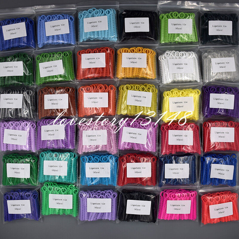 1040Pcs Dental Orthodontic Elastic Braces Rubber Ligature Tie 37 Color to Choose