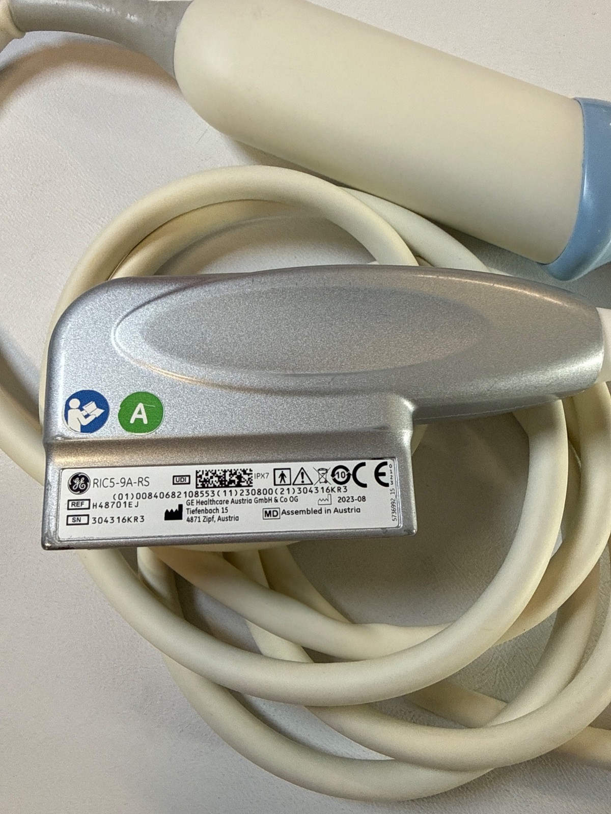 GE RIC5-9A-RS Endocavity Probe 08/2023 REF H48701EJ SN 304316KR3 P16 03