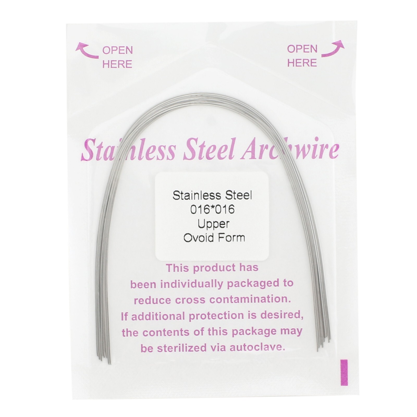 Dental Orthodontic Arch Wire Rectangular Ovoid Stainless Steel 16×16 17×25 18×25