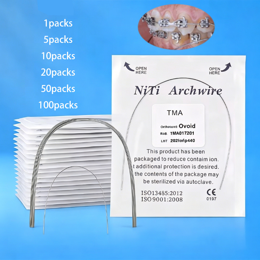 Dental Orthodontic TMA Beta Ti-Mo Arch Wires Rectangular Round Arch Ovoid Form