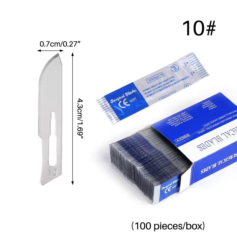 100pcs/box Dental Medical Surgical Scalpel Sterilized Blade Carbon Steel Blades