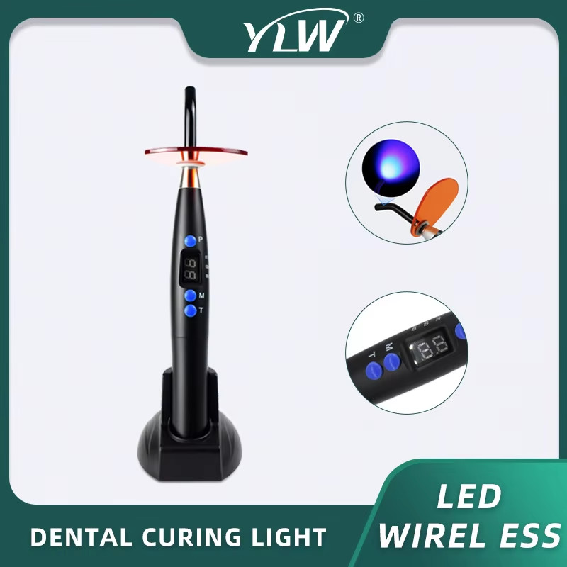 Dental Curing Light 5W LED Wireless Cure Lamp Cordless Dentistry Machine Black