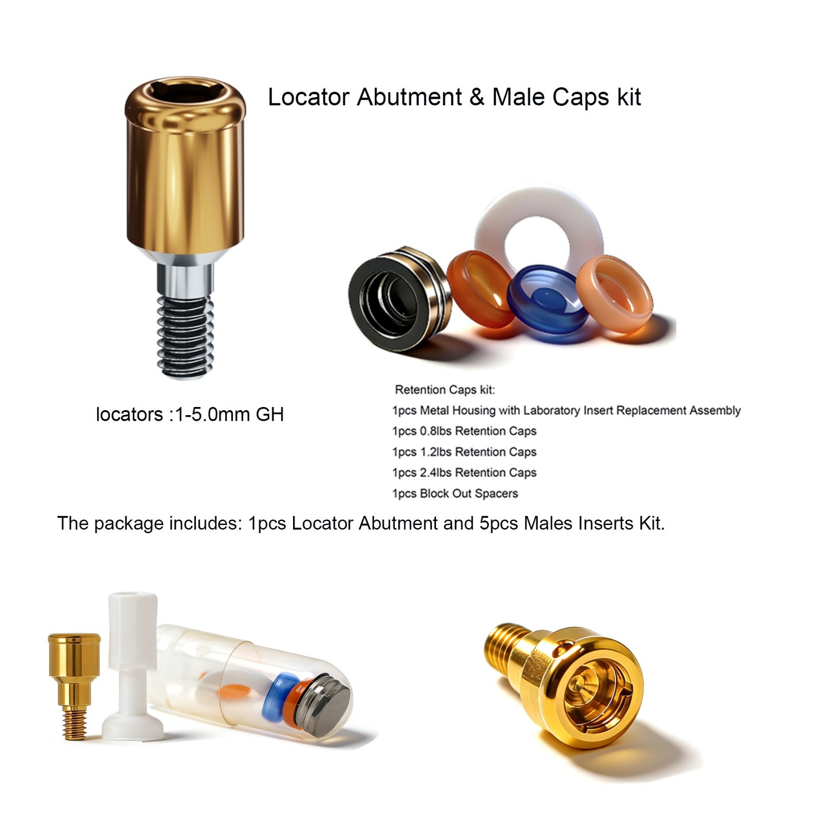 Zest Locator Abutment for ZimVie Zimmer TSV3.5mm Internal Hex Dental Overdenture