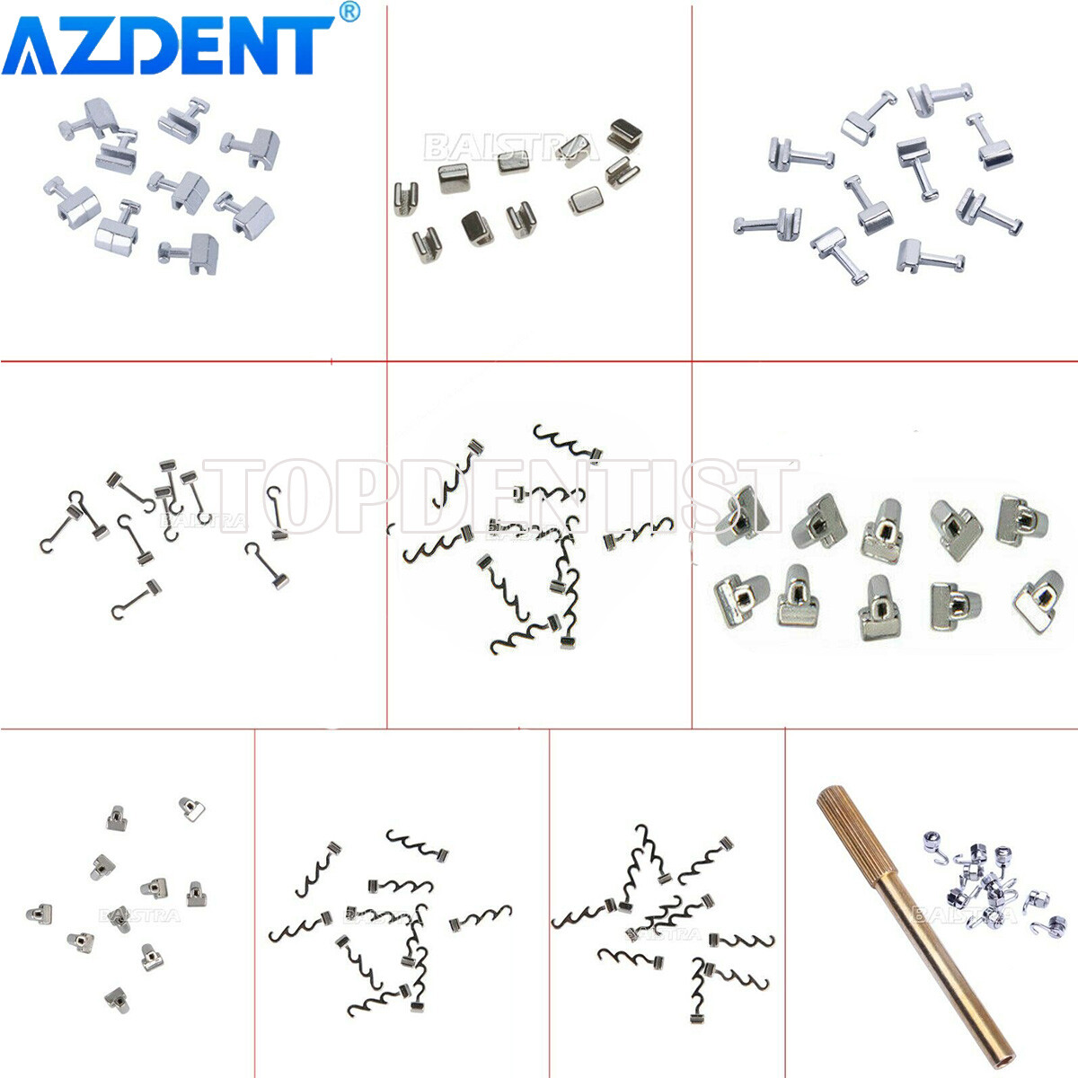 Ortodoncia dental Ganchos engarzables Corto/Largo/Parar/Izquierdo/Derecho/Cruzad