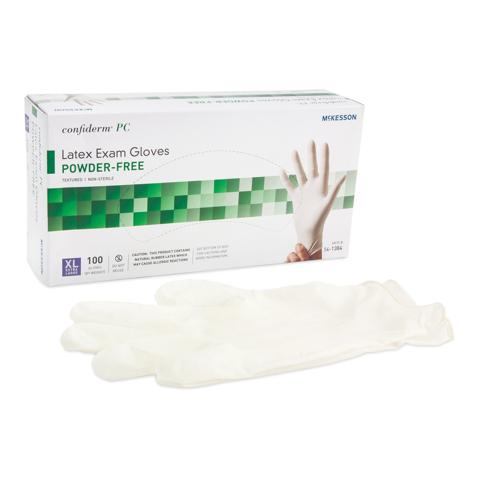 McKesson Confiderm Latex Exam Glove Standard Cuff Length X-LARGE 1000 per Case