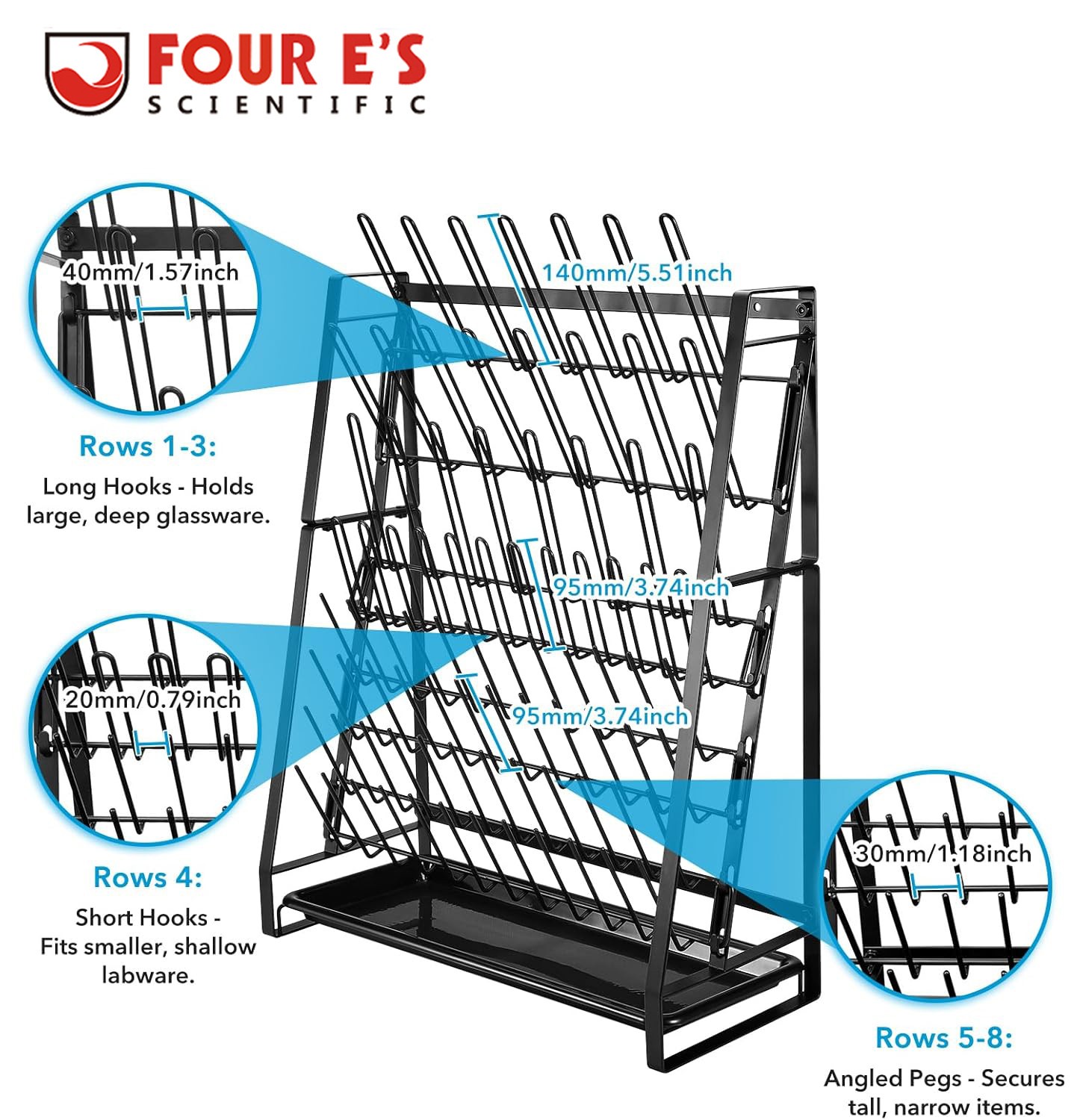 Lab Drying Rack Draining Rack Glassware Clean Dry Stand Steel Wire Dryer Stand