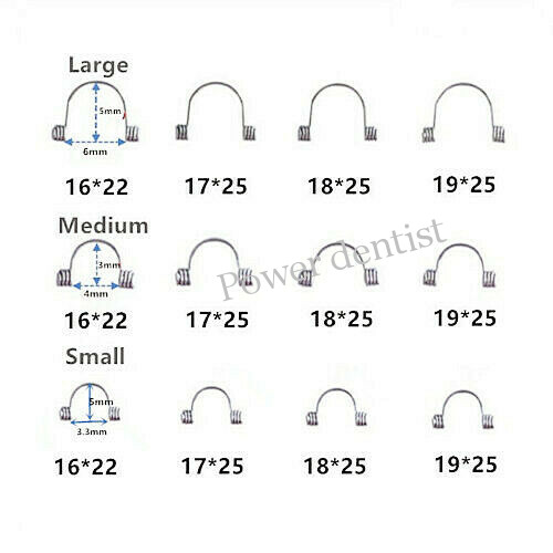 Dental Orthodontic Torquing Rectangular Anterior Teeth Springs Arch Wire S/M/L