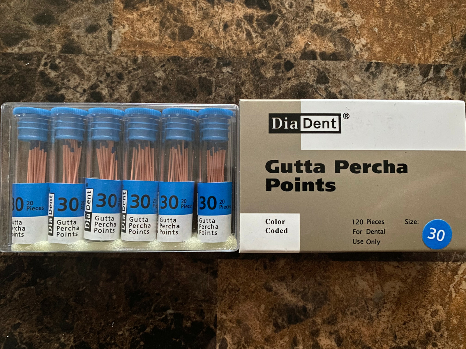 DIADENT Gutta Percha Points Endodontics (240 Pieces) All sizes (Vial Packaging)