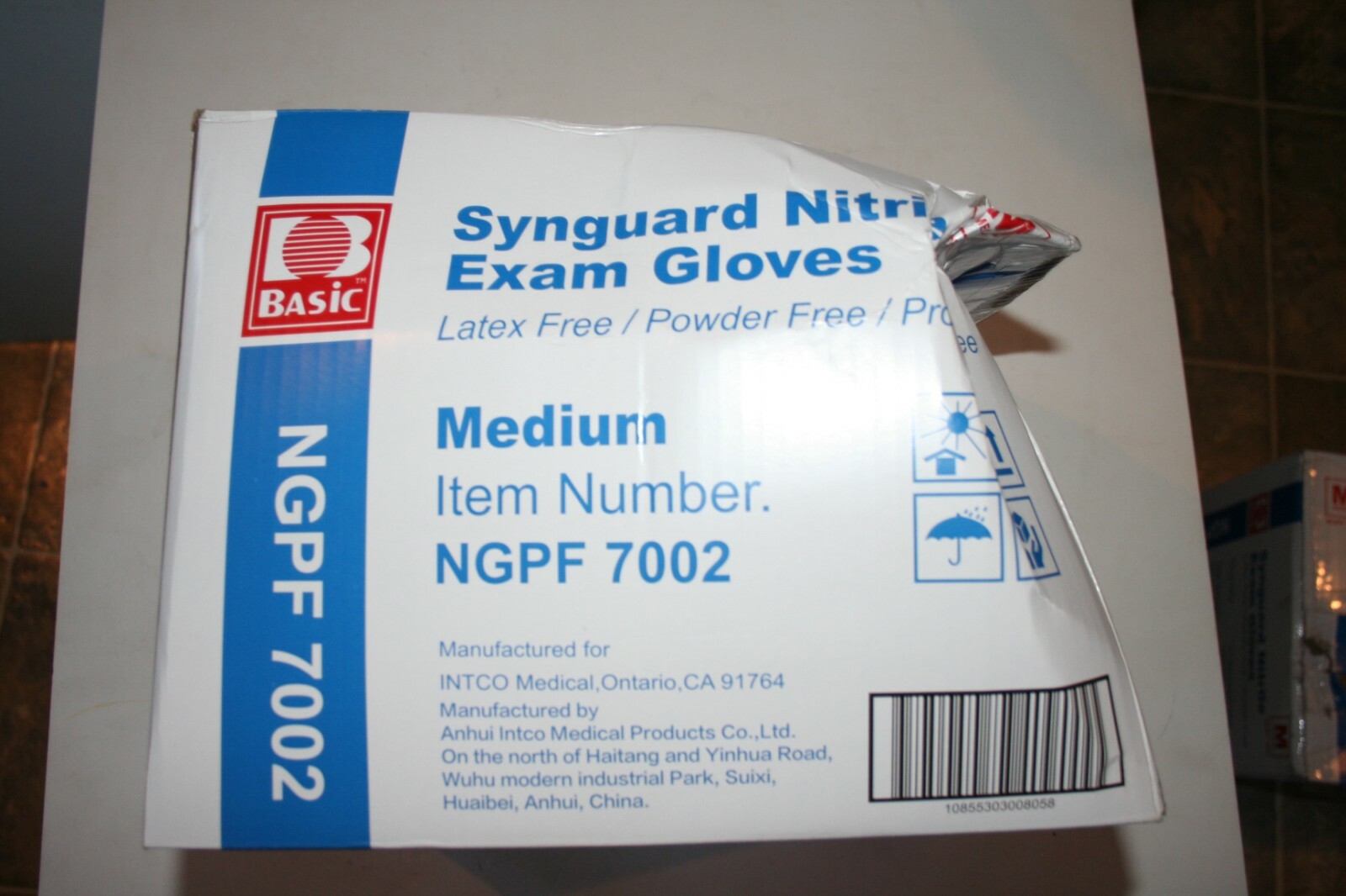 Synguard Nitrile Exam Gloves, Blue, Medium, Case of 1000