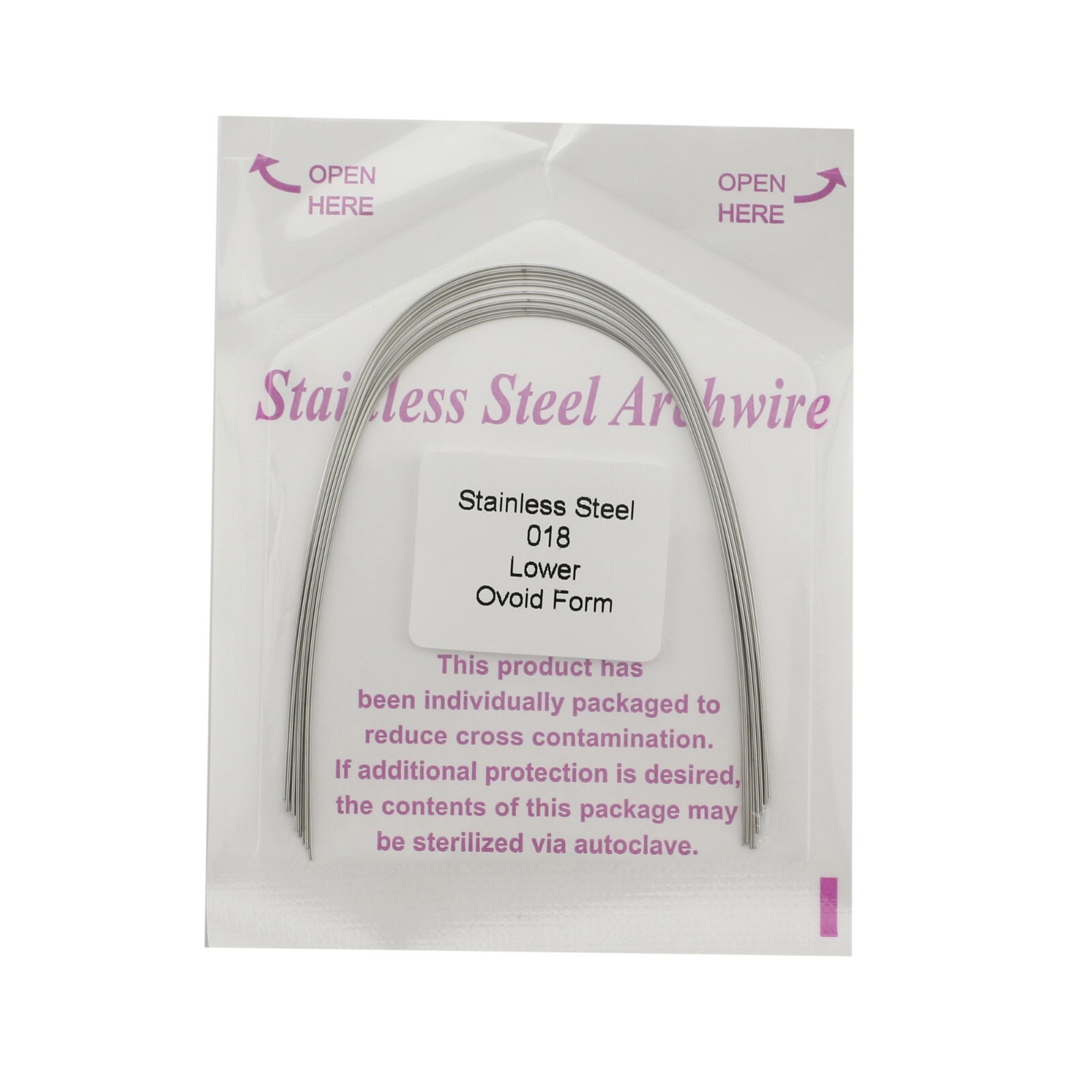 100PCS Orthodontic Stainless Steel Arch Wire Ovoid Form Round Rectangular Squre
