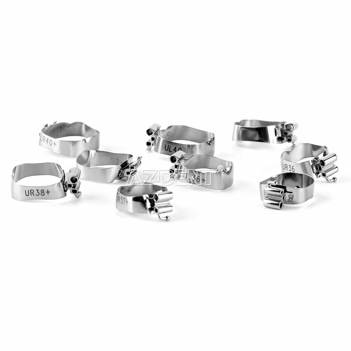 4PCS/Set Dental Orthodontic Buccal Tube Bands 1st Molar #35-40+# Roth .022 U3/L2