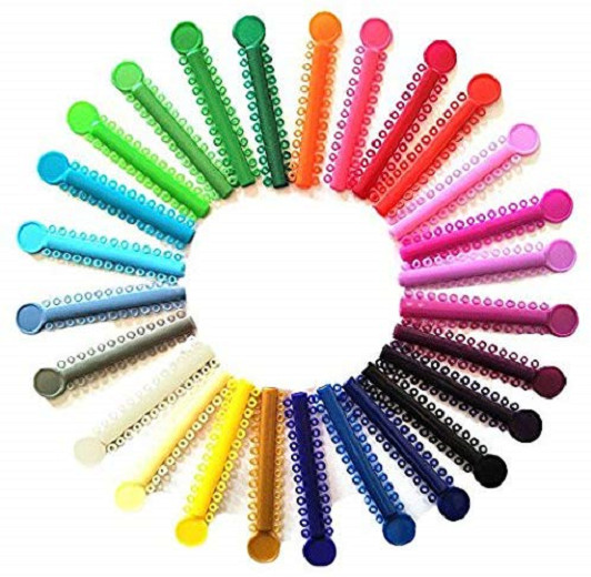 1040Pcs Dental Orthodontic Braces Ligature Ties Elastic Rubber Bands Mixed Color