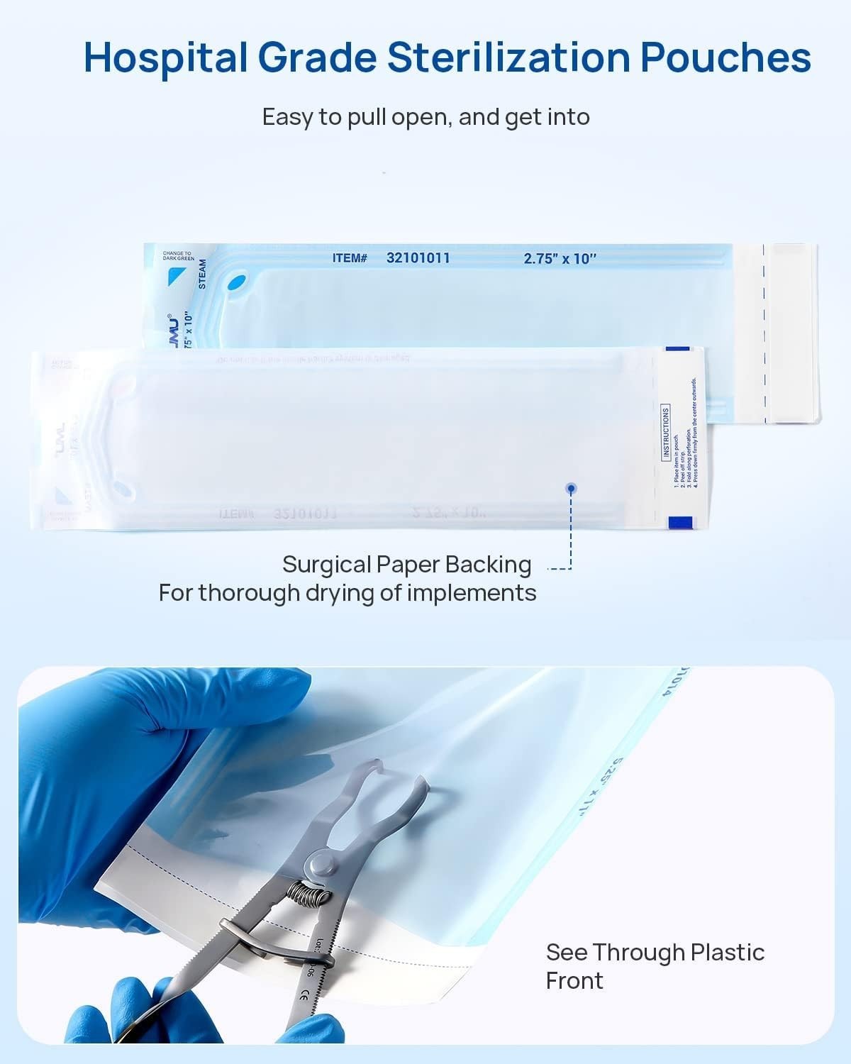 Sterilization Pouches, 2.25″ x 5″, 2000/Box