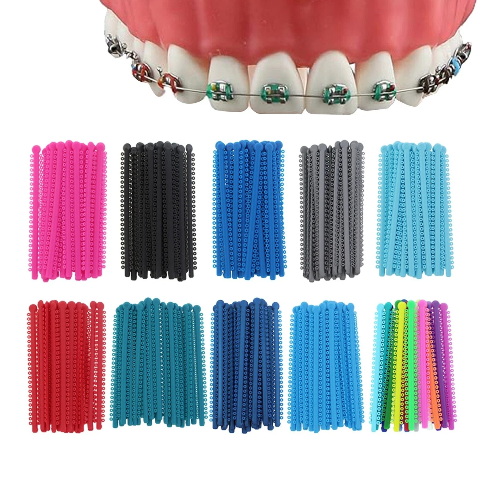 1000pcs Dental Orthodontic Elastic Ligature Tie Ligadura Ortodoncia Rubber Brace