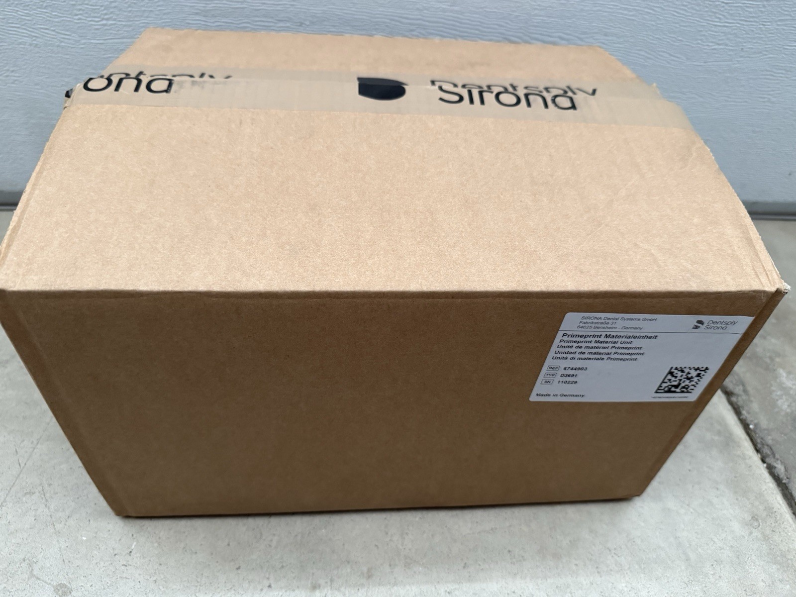 Dentsply Sirona 3D Printer Primeprint Material Unit 6744903 Germany