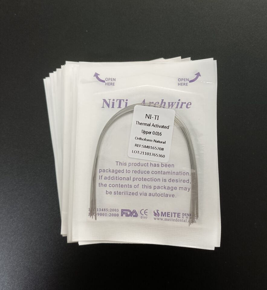 Dental Orthodontic Arcos Thermal Activated Niti Round Arch Wires Natural Form