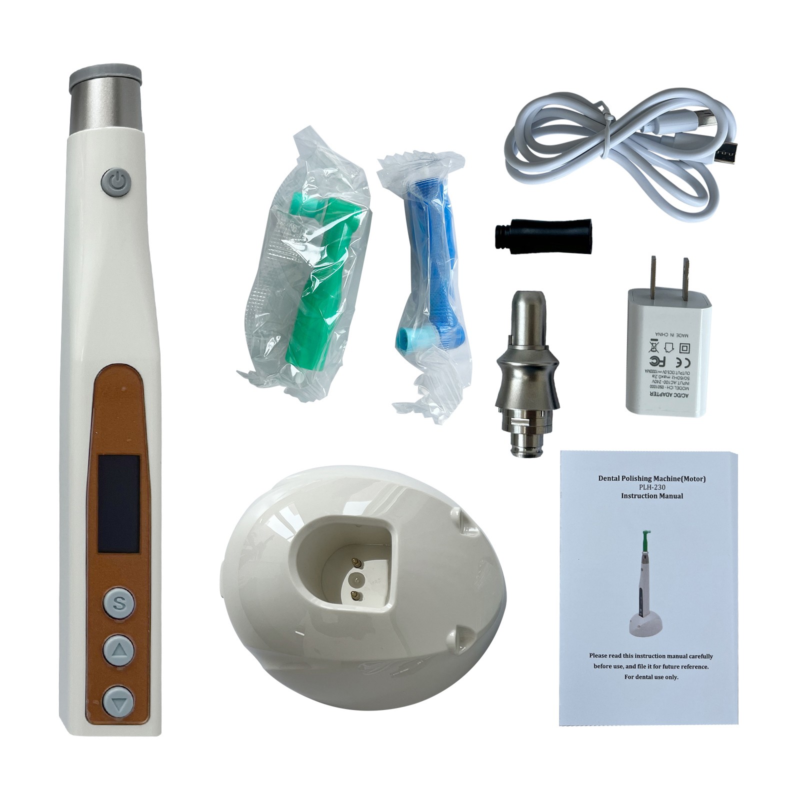 Portable Dental Cordless Hygiene Prophy Teeth Polishing Handpiece + 2 Angles