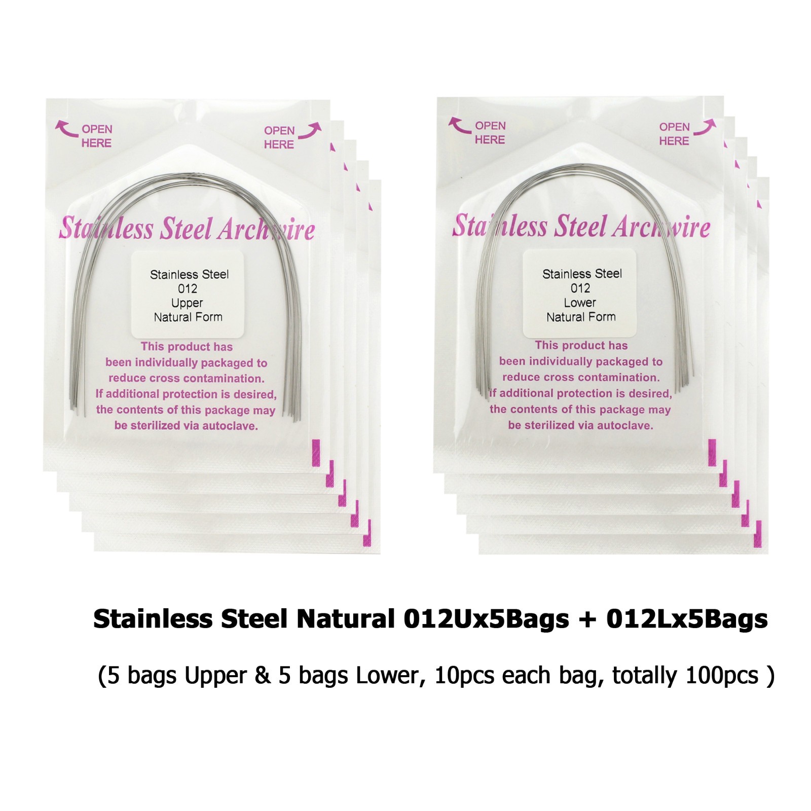 Dental Orthodontic Wire Stainless Steel Natural Form Round Rectangular 018 16×22