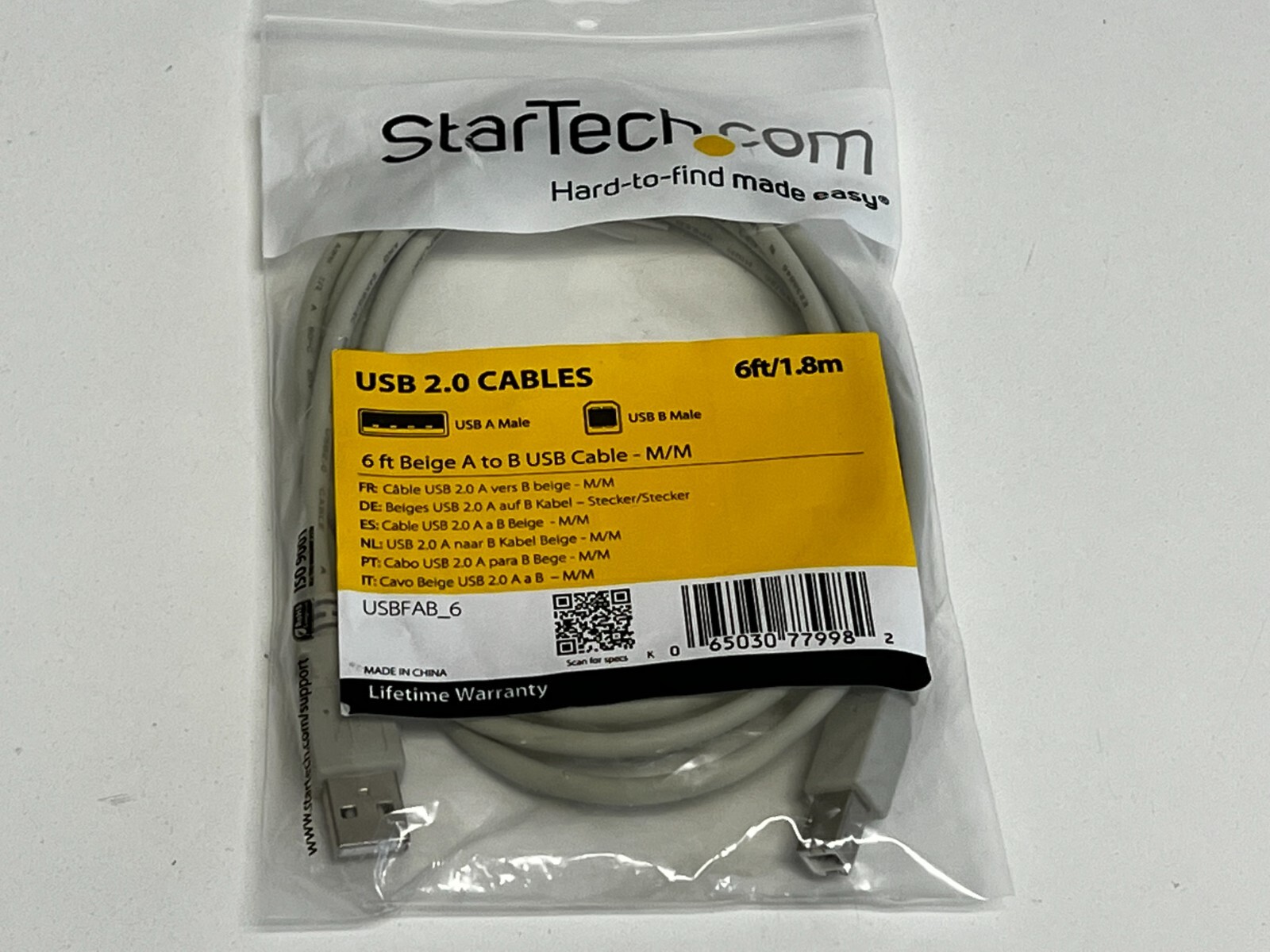 L9: StarTech USBFAB-6 6ft High Speed USB 2.0 Cable