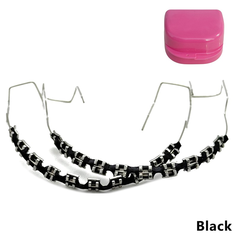 2Pcs Boxed Colorful Brackets Dental Fake Braces Temporary Tooth Decoration
