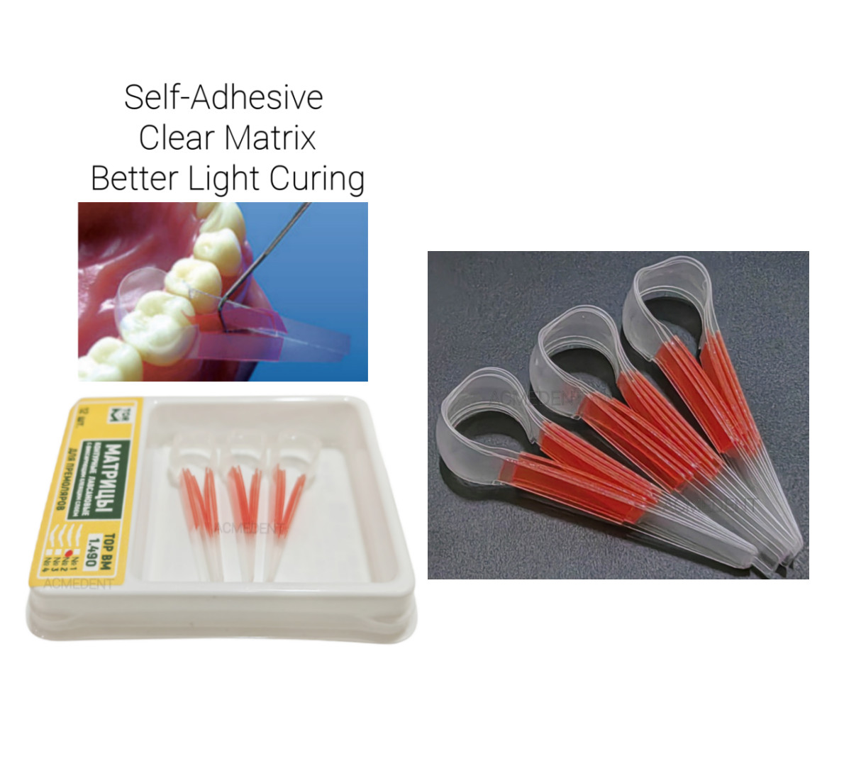 Dental Clear Matrix Self Adhesive Transparent Contoured Matrices Premolar TOR VM