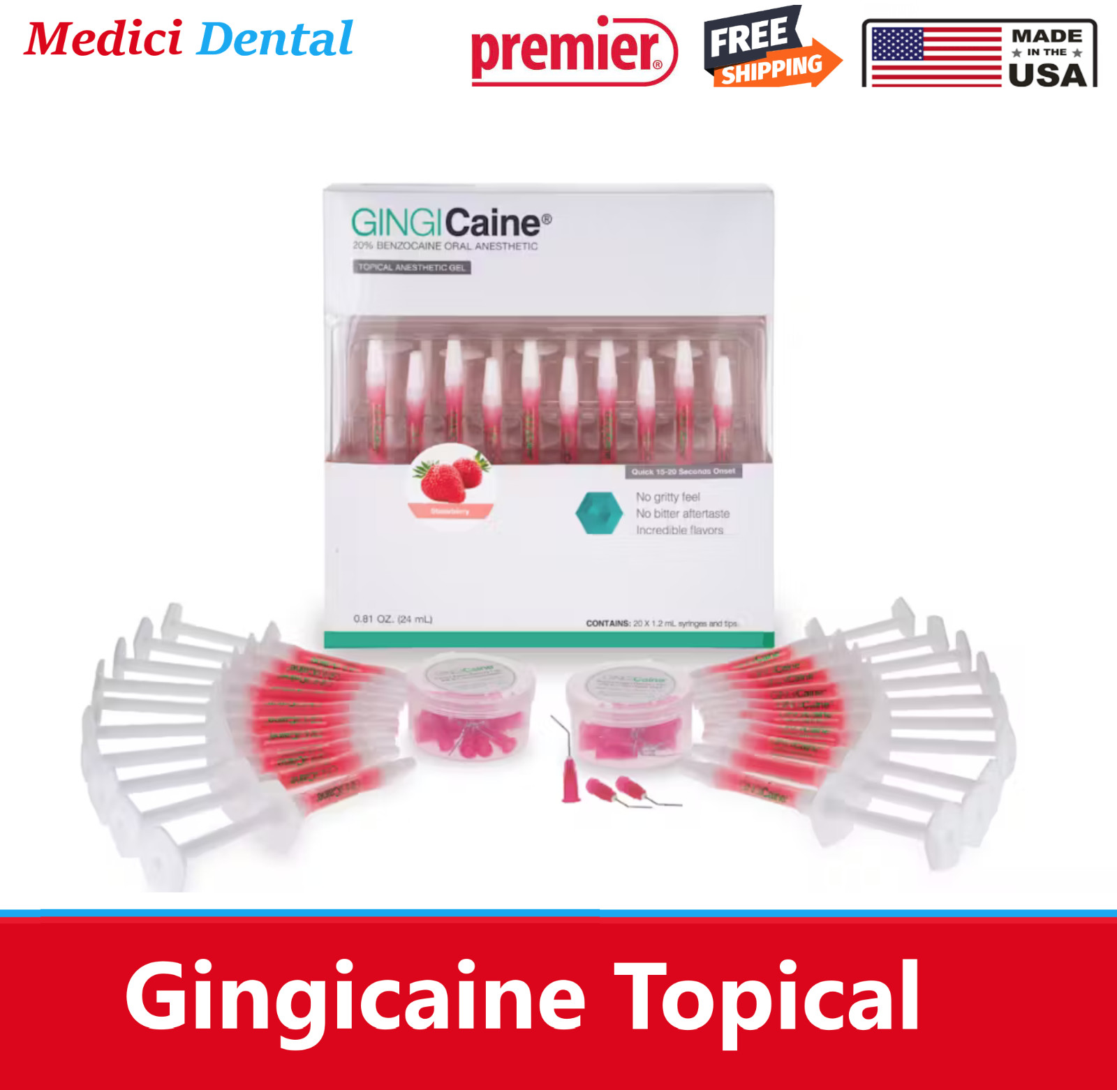 Gingicaine Topical Anesthetic Gel in Syringe 1.2 ml prefilled syringes Ex: 11/27