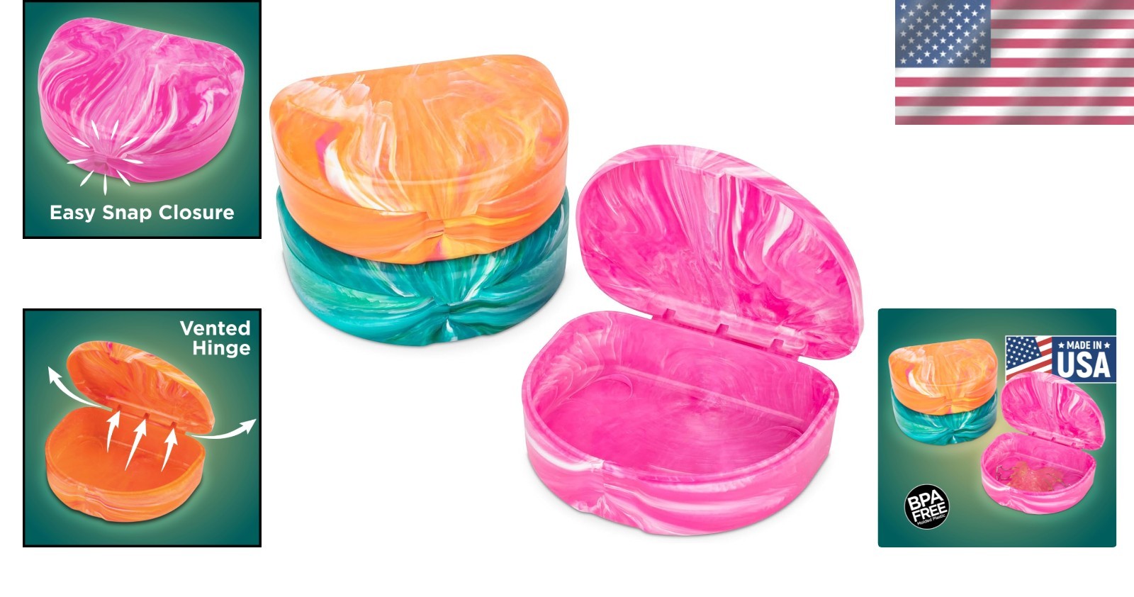3-Pack Marble Aligner Holders – Stylish, Breathable with ID Stickers Included