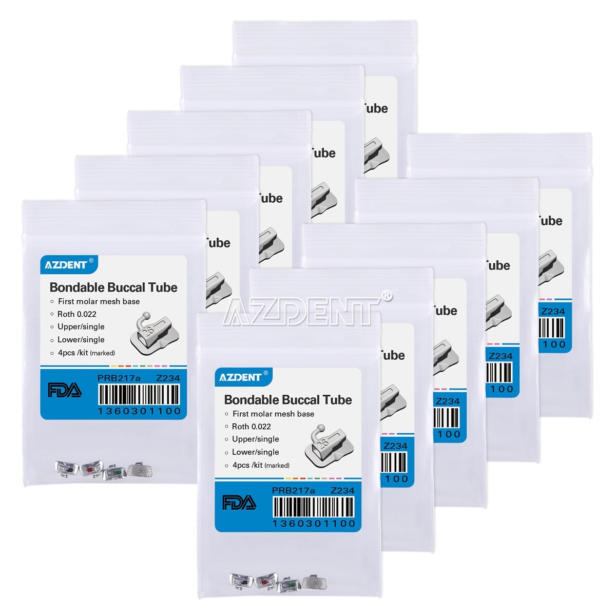 10Kits Dental Orthodontic Buccal Tube 1st Molar Roth 0.022 Bondable Non-conv