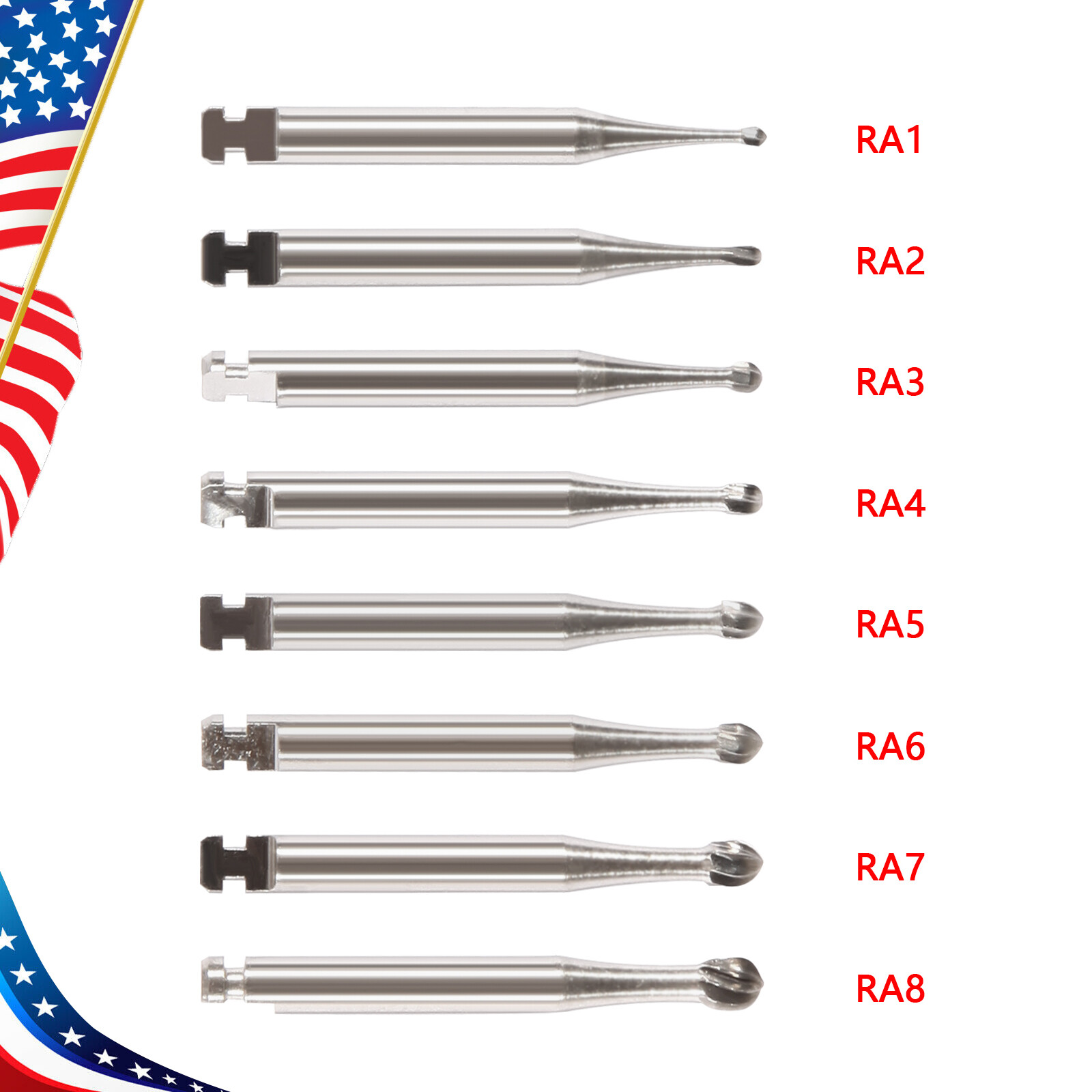 Dental Burs RA 1-8 Latch 2.35mm Carbide Bur Inverted Cone Prima CA Low Speed