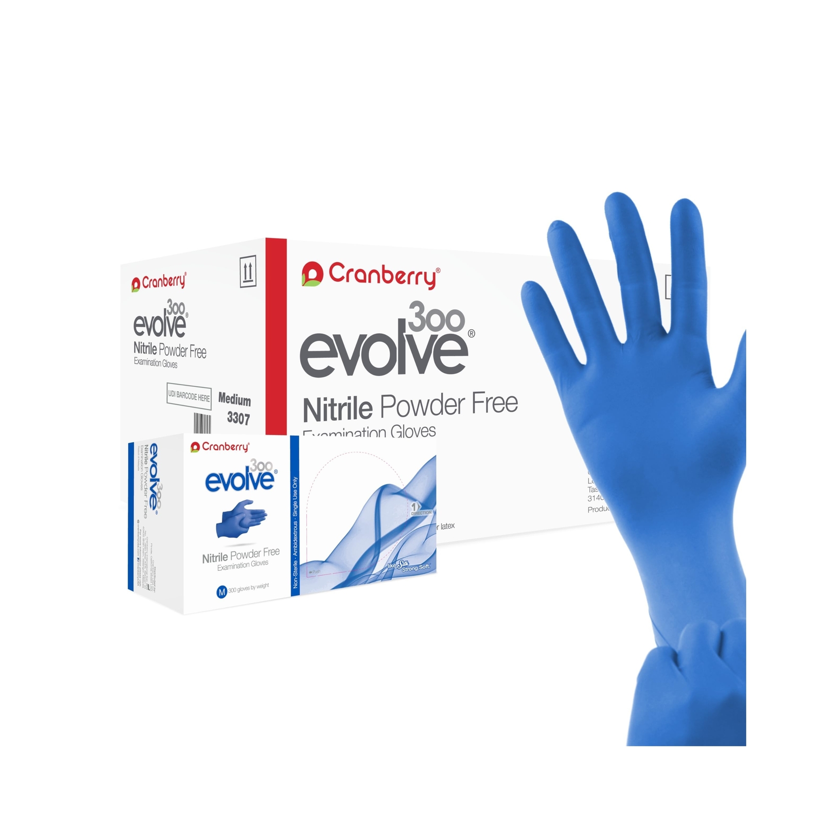 Cranberry Evolve Nitrile Powder Free Exam Gloves Medium 3000