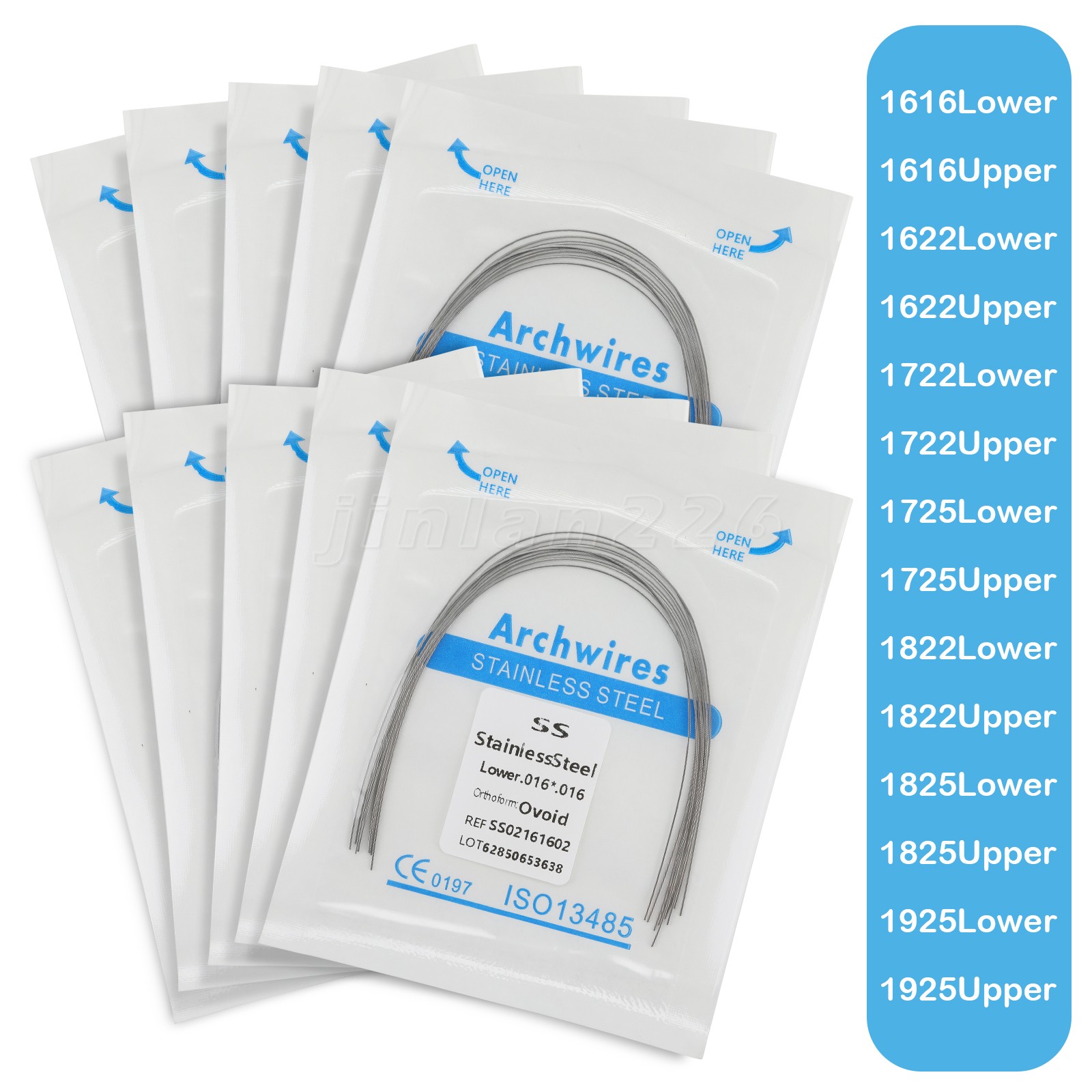 10 Bags Dental Orthodontic Stainless Steel Rect Arch Wire Ovoid Form Lower/Upper