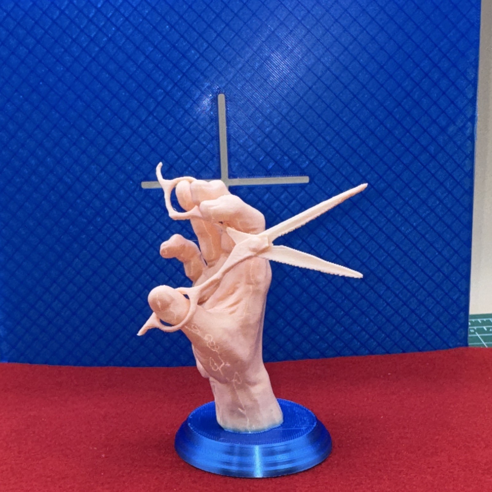 Anatomical Hand Model w/ Scissors & Razor on Stand, Cosmetology, Beige