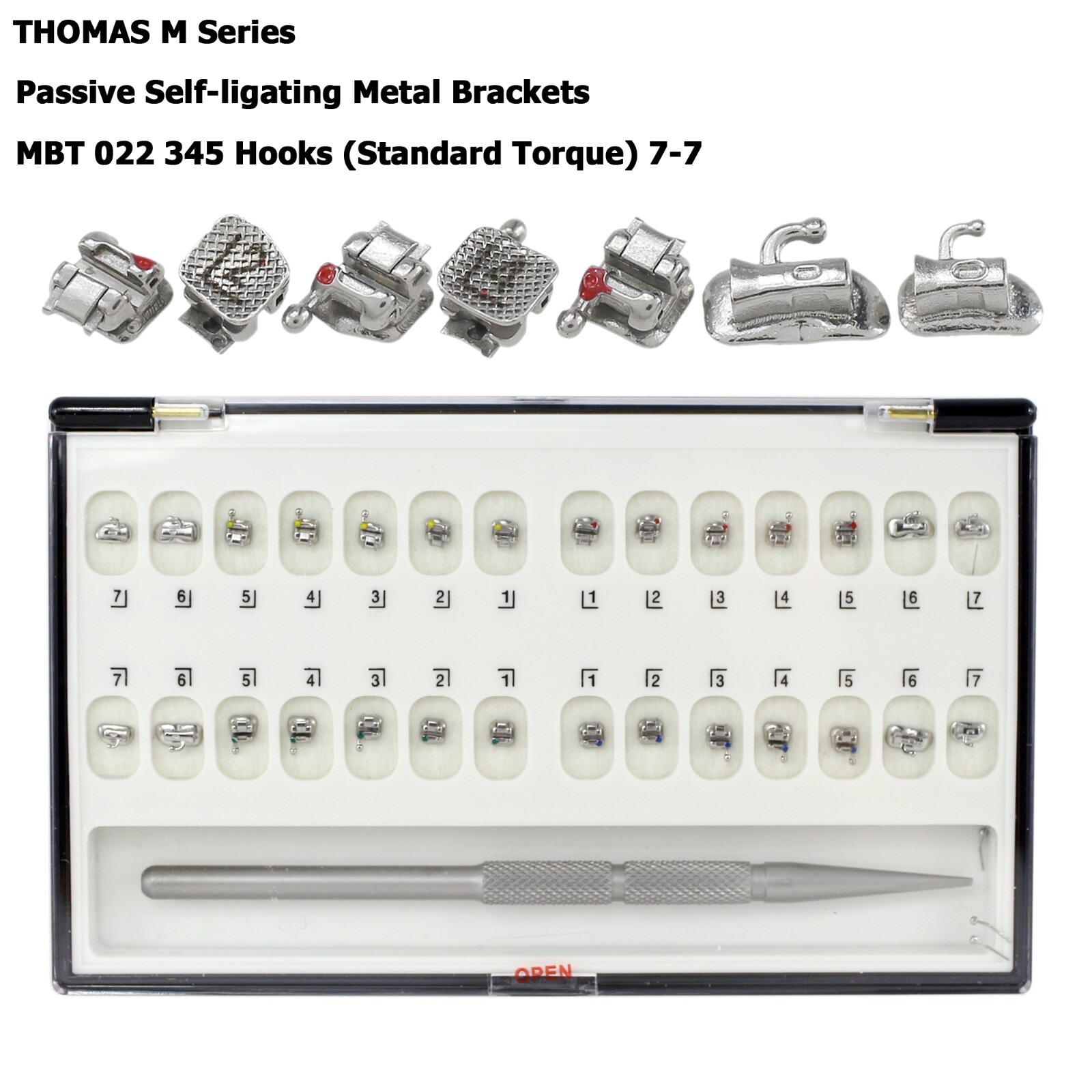 Dental Orthodontic Brackets Self Ligating Braces Metal Ceramic Roth MBT 022 345