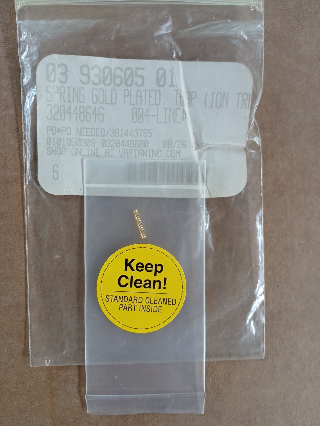 Varian 03-930605-01 Gold Plated Ion Trap Spring 320448646 NOS