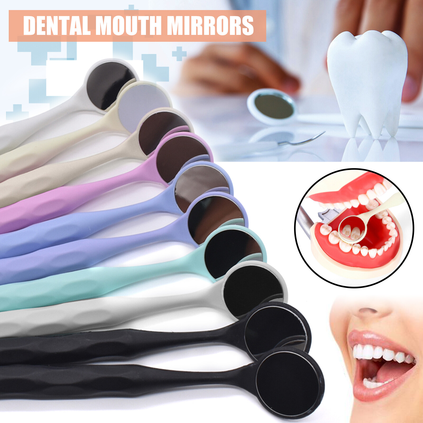 10x Dental Mouth Mirror Front Surface Double Examination Mirror