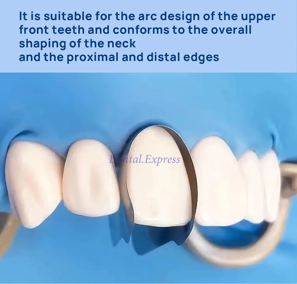 Dental Contoured Anterior Matrix Bands Restoration Metal Matrices System Twin M8