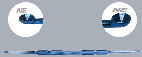 Titanium Meyerhoffer Chalazion Curette, 2.5 mm and 3.5 mm or 1.5 mm and 2.0 mm