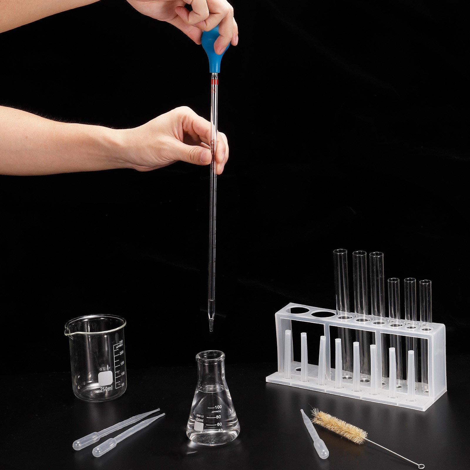 1Pcs 1ml Graduated Dropper Pipettes Kit with Rubber Cap for DIY