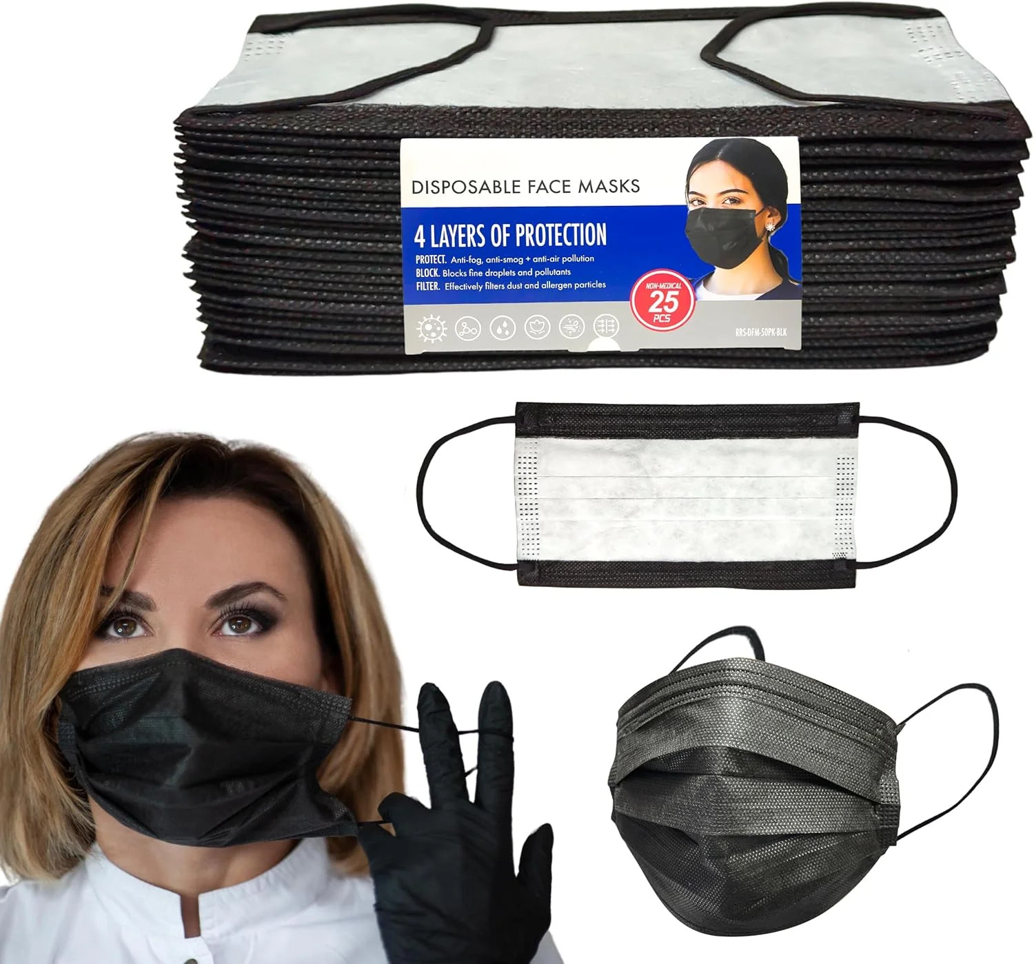 Disposable 4 Layers Face Masks, Non-medical, Extra Layer Protection, Face Masks