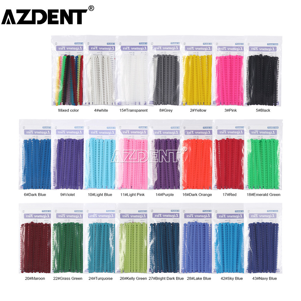 Dental Orthodontic Ligature Ties Elastic Rubber Bands 23 Colours 1000Pcs/Bag