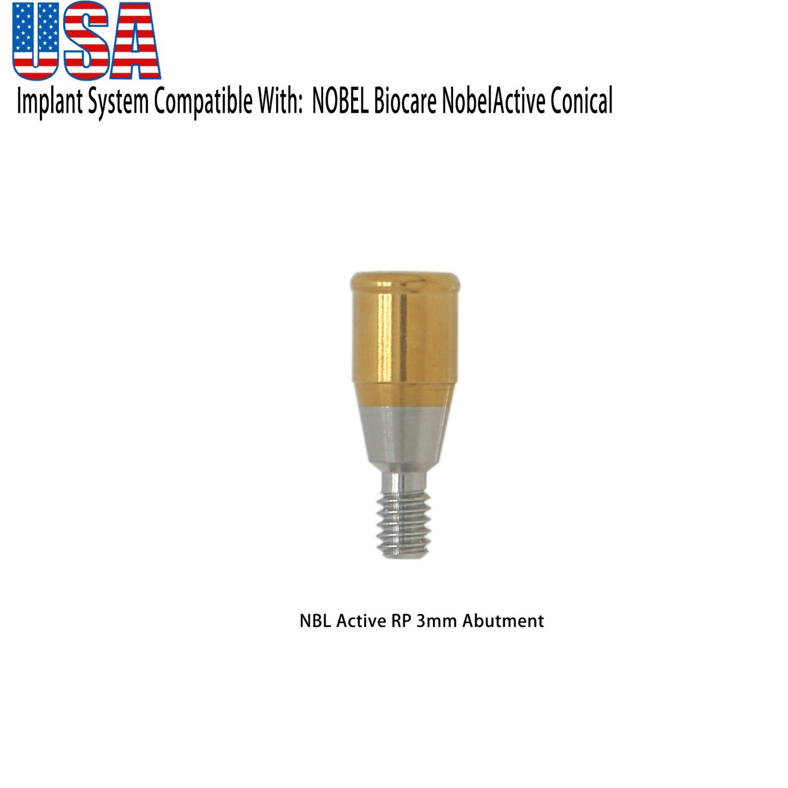 US Locator Abutments fits NOBEL Biocare Nobel Active Conical NP/RP GH=1.0-5.0mm