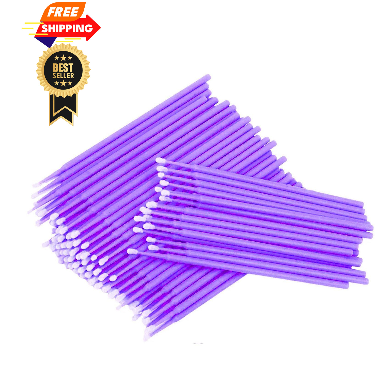 LA MIERE 400Pcs Bendable Dental Microbrush Applicator, 2.5mm, Purple