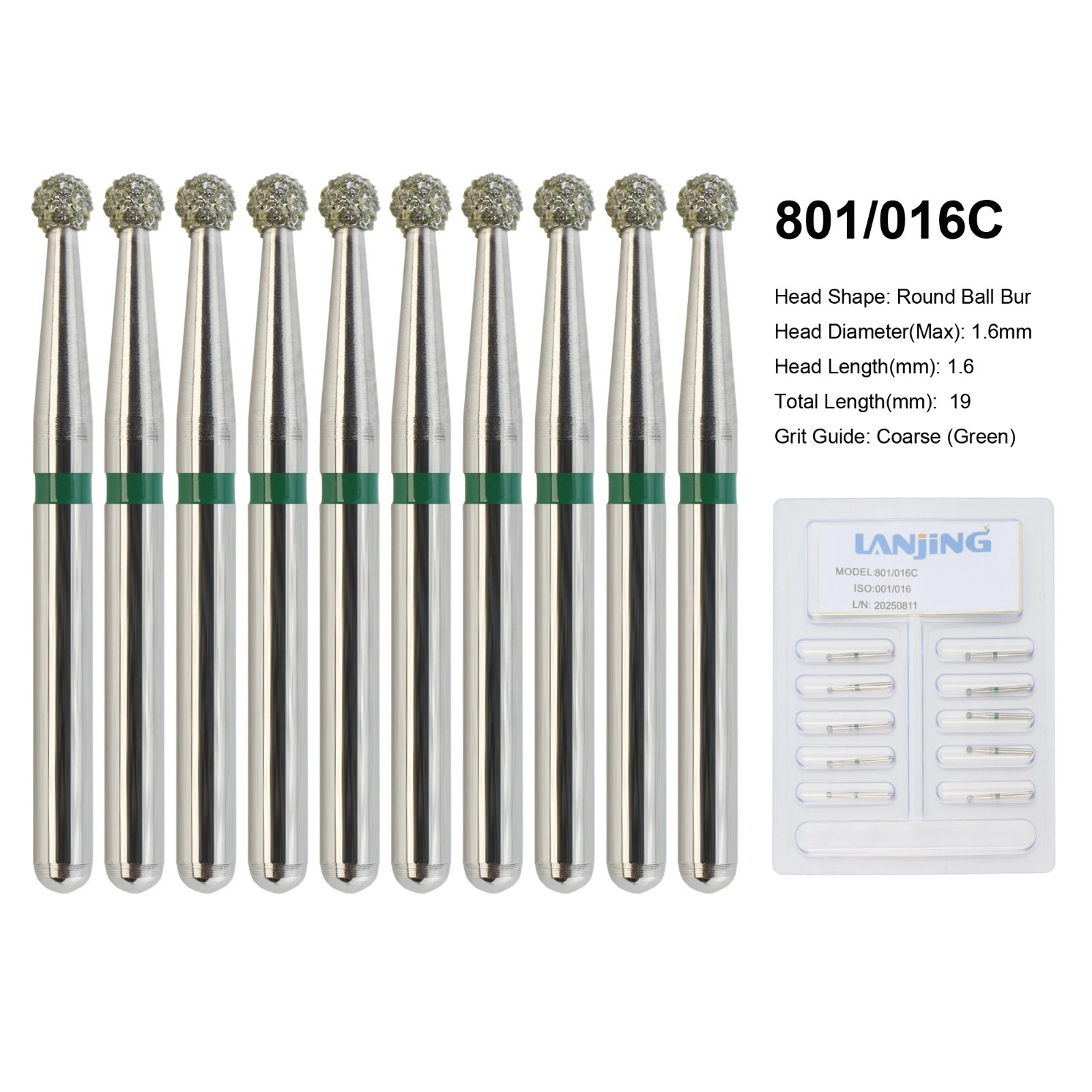 Dental Burs Diamond FG Round End Taper Football Flame Long Round Pear High Speed